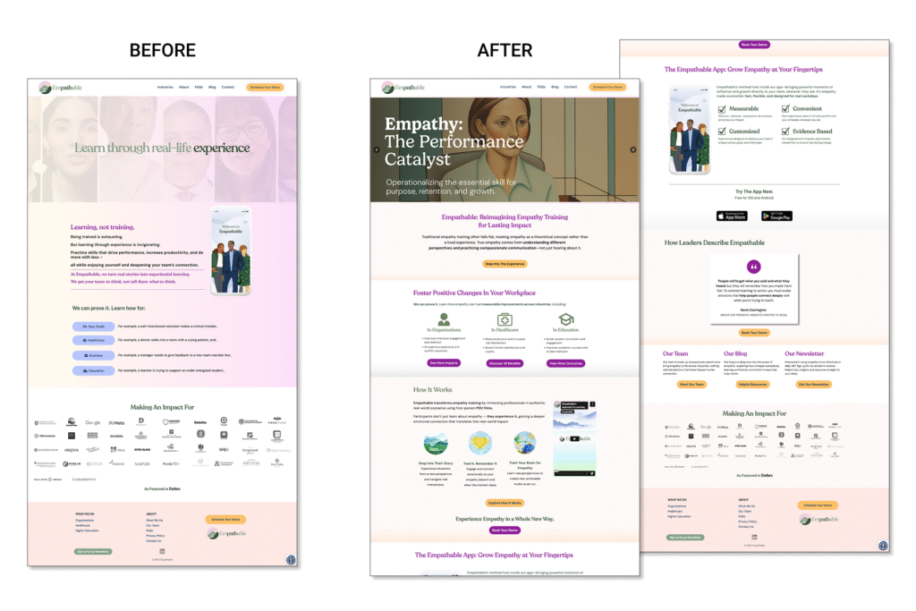 Before and After: Home Page Redesign