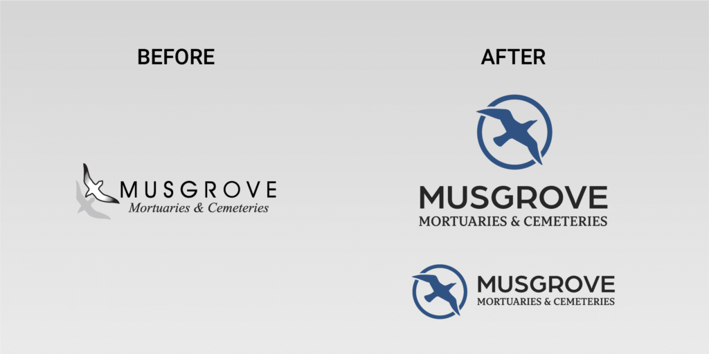 Before and After: Musgrove Mortuaries Logo